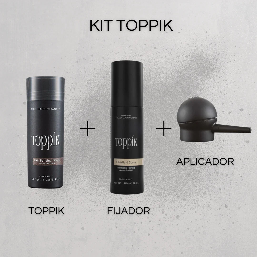 🎁 Kit Premium Toppik + Cobertura Total: Barba, Entradas y Canas en 30 Segundos